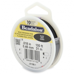 Cavetto acciaio 19 fili mm. 0.46 Nero  x m. 31