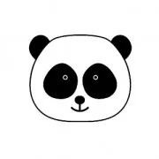 Timbri supporto di legno  2,6 x 2,6 cm Testa di Panda x1