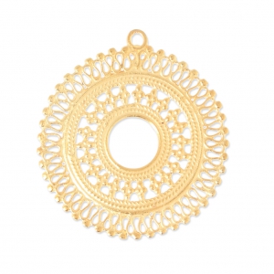 Pendente etnico mm.38 Dorato con oro fino