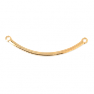 Distanziatore in metallo tubo per bracciale 37x2 mm Dorato con oro fino