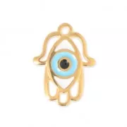 Mano di Fatima con occhio portafortuna resina epossidica 20x16 mm