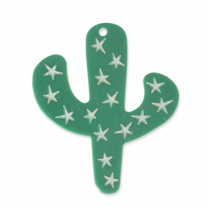 Ciondolo Tropicale Cactus 59 mm - creazione di bijoux - Verde