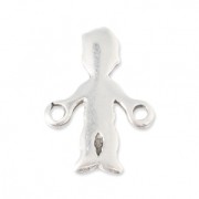 Distanziatore bambino 2 anelli 17x13 mm Placcatura argento antico 