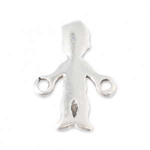 Distanziatore bambino 2 anelli 17x13 mm Placcatura argento antico 