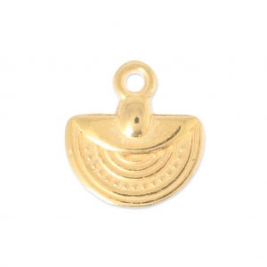 Ciondolo mezzo cerchio etnico 12 mm Dorato con oro fino
