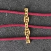 Distanziatore martellato 3 file 21x3.5 mm Dorato con oro fino