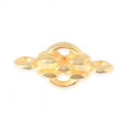 Distanziatore disegno catena 2 anelli 12 mm Dorato con oro fino