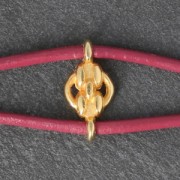 Distanziatore disegno catena 2 anelli 12 mm Dorato con oro fino