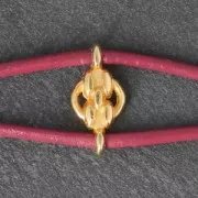 Distanziatore disegno catena 2 anelli 12 mm Dorato con oro fino