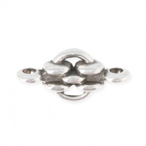 Distanziatore disegno catena 2 anelli 12 mm Placcatura argento antico