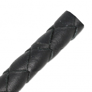 Cordone cuoio trecciato mm. 8 Nero x cm. 50