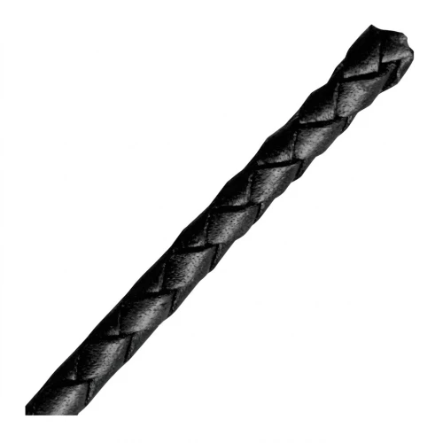 Cordone cuoio trecciato mm. 4 Nero x cm. 50