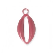 Ciondolo conchiglia in metallo resina epossidica 10 mm Bordeaux x 8