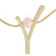 Pendente V 44x29 mm per polaris o perline10 mm dorato satinato