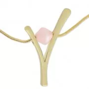 Pendente V 44x29 mm per polaris o perline10 mm dorato satinato