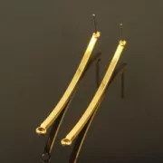 Orecchini incurvati con anello da decorare 40 mm dorato x2