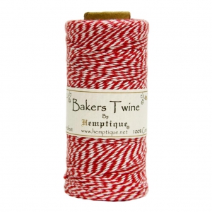 Bobina di 125 metri di spago Bakers Twine 1 mm Bianco/Rouge