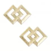 Distanziatori fini quadrati 11x8 mm Gold filled x2