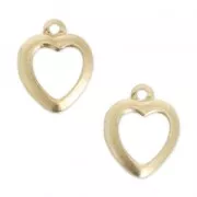 Ciondoli cuori traforati 10 mm Gold filled x2
