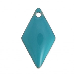 Zecchini 16x9 mm in metallo e resina epossidica - Verde Turchese x8