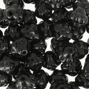 Perle in vetro (Rep. Ceca) Fizgig - Fiori Vintage 6 mm Jet x30