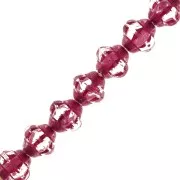 Perle in vetro (Rep. Ceca) Fizgig - Fiori Vintage 6 mm Crystal Fuchsia x3