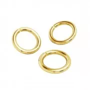 Anelli apribili mm.3.75x0.8 Argento 925 dorato con oro fino x25