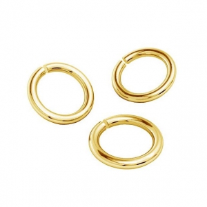 Anelli apribili mm.3.75x0.8 Argento 925 dorato con oro fino x25