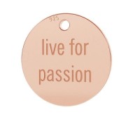 Medaglia Live for passion mm.11 Argento 925 dorato rosa x1|raw }}