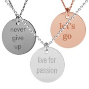 Medaglia Live for passion mm.11 Argento 925 dorato rosa x1
