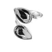 Anello doppio cabochon PureCrystal Pera 4320 14 x 10 mm in Argento 925 x1