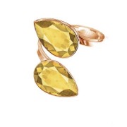 Anello doppio cabochon PureCrystal Pera 4320 14 x 10 mm in Argento 925 x1