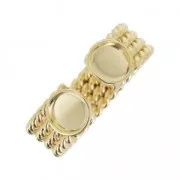 Anello con due cabochon 6 mm - Misura 56-62 - Dorato con oro fino x1