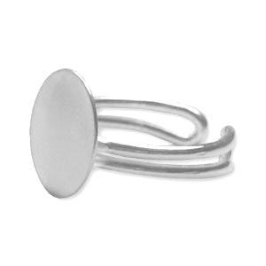 Base anello da incollare per bambini mm. 10 argentato x1