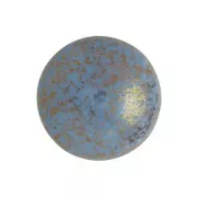 Cabochon di vetro di Puca® 18 mm Opaque Aqua Luster Bronze x 1