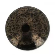 Cabochon di vetro di Puca® 18 mm Jet Luster Bronze x 1