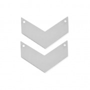 Distanziatori in metallo liscio chevron 2 fori 29 mm rodiato x2|raw }}