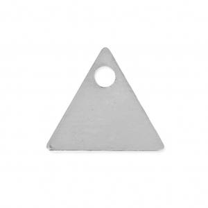 Medaglia triangolare in metallo 8 mm rodiato x8