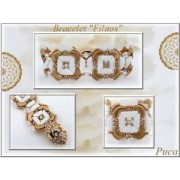 Perle in vetro Tinos® par Puca® 4x10 mm Dark Bronze x10g