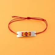 Distanziatore 6 fori per bracciale 29x8.5 mm Argento 925  x1