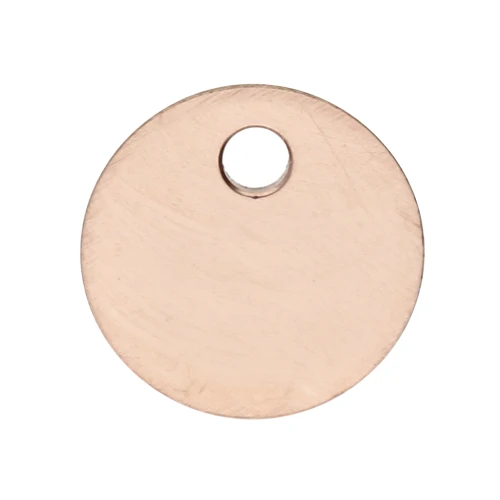 Medaglietta rotonda 6 mm Rosa Gold Filled x 1