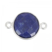 Distanziatori 2 anelli  12 mm castone Argento 925 / Lapis lazuli x1