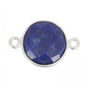 Distanziatori 2 anelli  12 mm castone Argento 925 / Lapis lazuli x1