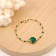 Distanziatori 2 anelli  12 mm castone Argento 925 / Smeraldo tinto x1