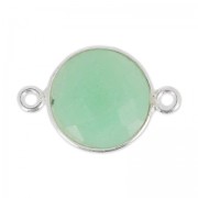 Distanziatori 2 anelli  12 mm castone Argento 925 / Crisoprasio x1