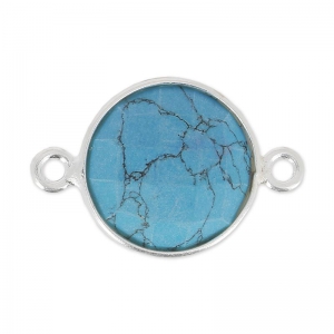 Distanziatori 2 anelli  12 mm castone Argento 925 / Turchese x1