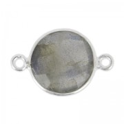 Distanziatori 2 anelli  12 mm castone Argento 925 / Labradorite x1