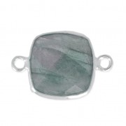 Distanziatore pietra sfaccettata 2 anelli 11m castone Argento 925 / Labradorite x1|raw }}