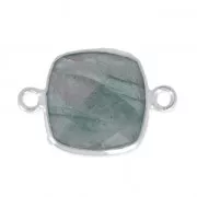 Distanziatore pietra sfaccettata 2 anelli 11m castone Argento 925 / Labradorite x1