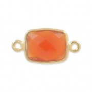 Distanziatore rettangolo 2 anelli 10x8mm Argento 925 Placcato oro imit Corniola x1|raw }}